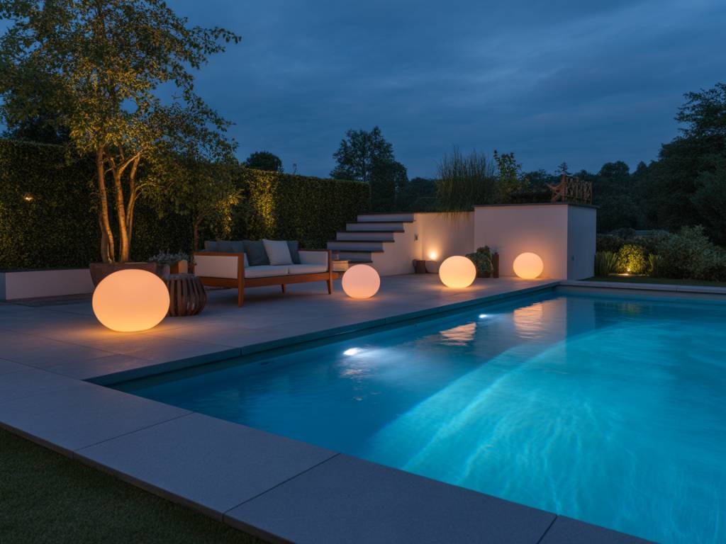 Éclairage extérieur de piscine : mettre en scène l’eau et le jardin la nuit avec un design moderne