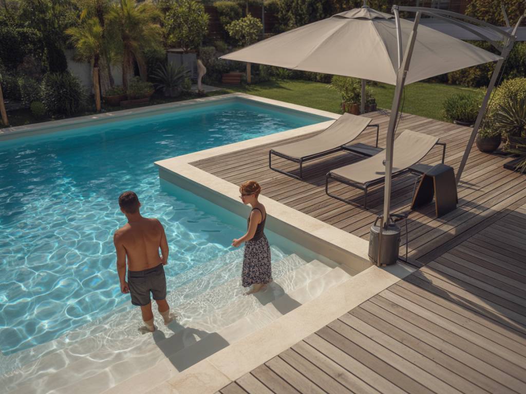 Matériaux écoresponsables pour plages de piscine et terrasses design dans un projet contemporain